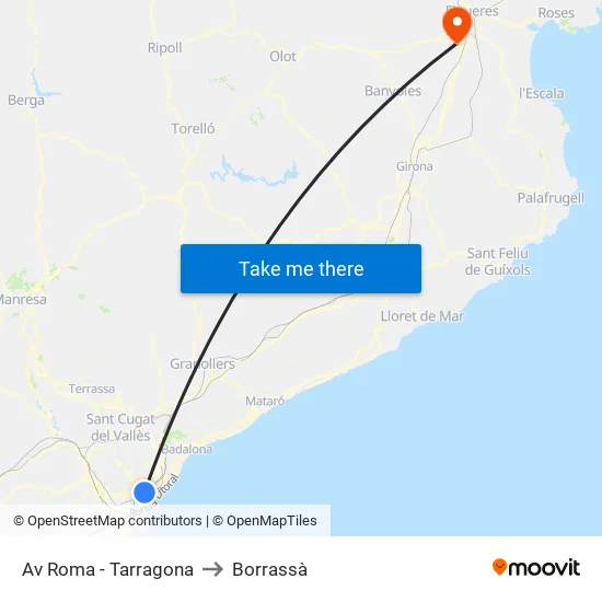 Av Roma - Tarragona to Borrassà map