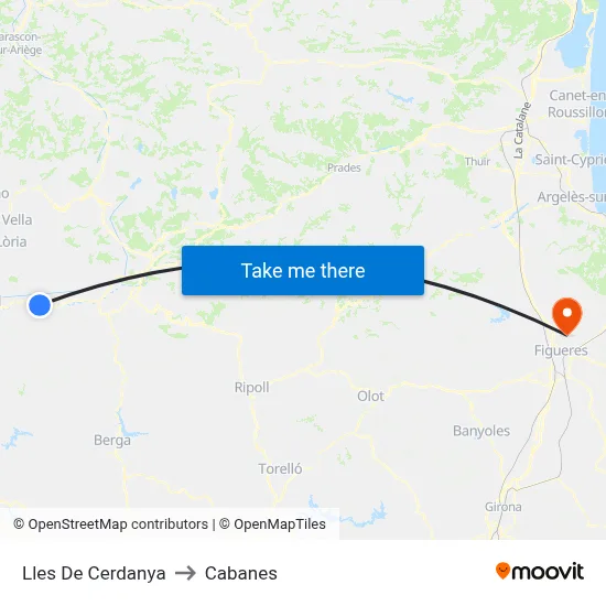 Lles De Cerdanya to Cabanes map