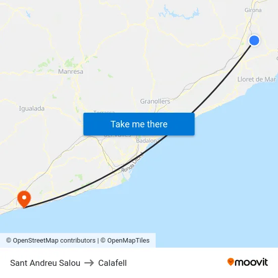 Sant Andreu Salou to Calafell map
