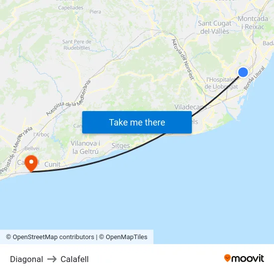 Diagonal to Calafell map