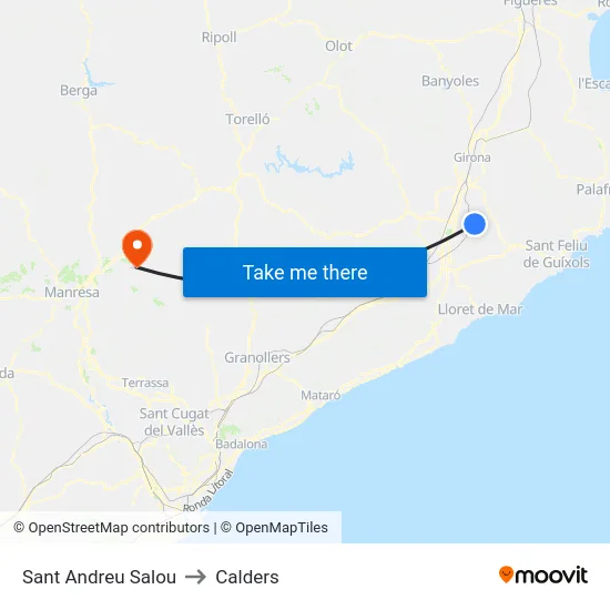 Sant Andreu Salou to Calders map
