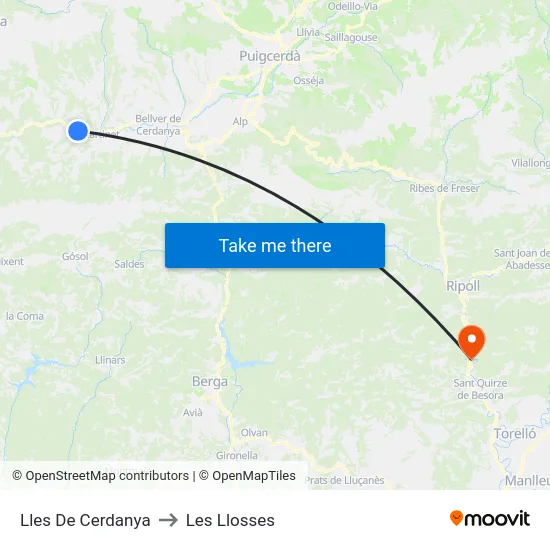 Lles De Cerdanya to Les Llosses map