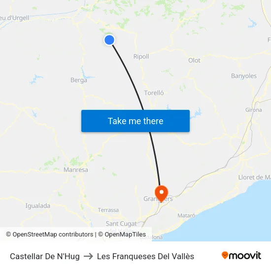 Castellar De N'Hug to Les Franqueses Del Vallès map