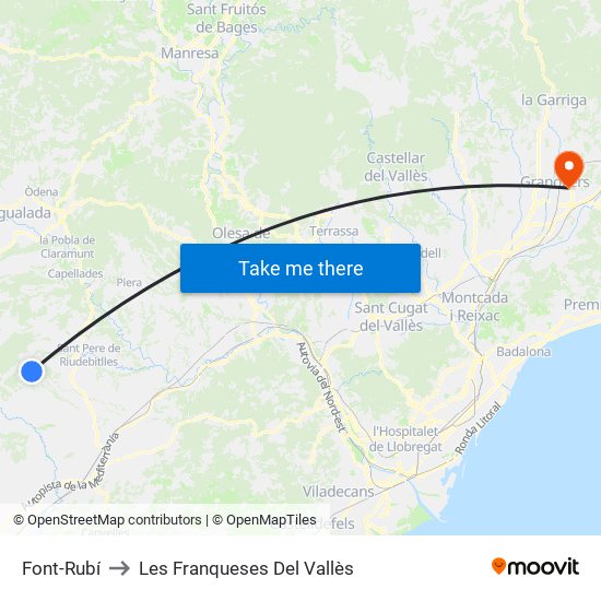 Font-Rubí to Les Franqueses Del Vallès map