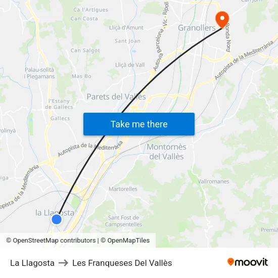 La Llagosta to Les Franqueses Del Vallès map