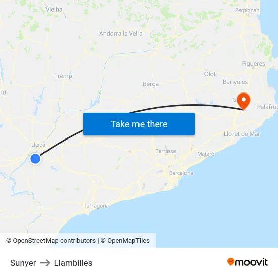 Sunyer to Llambilles map