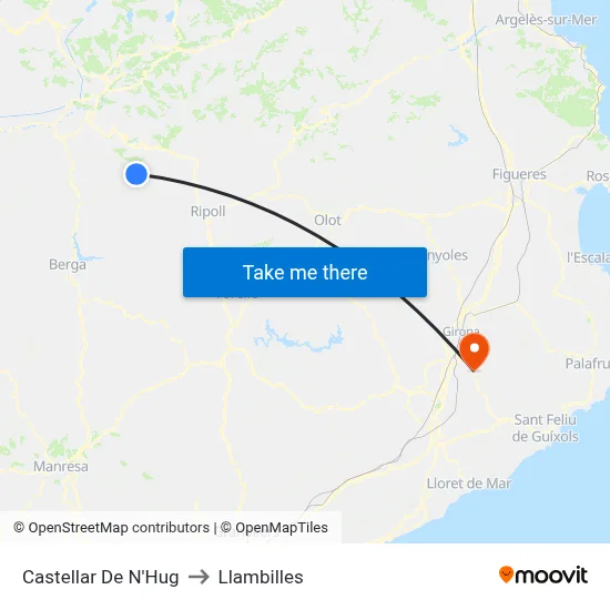 Castellar De N'Hug to Llambilles map