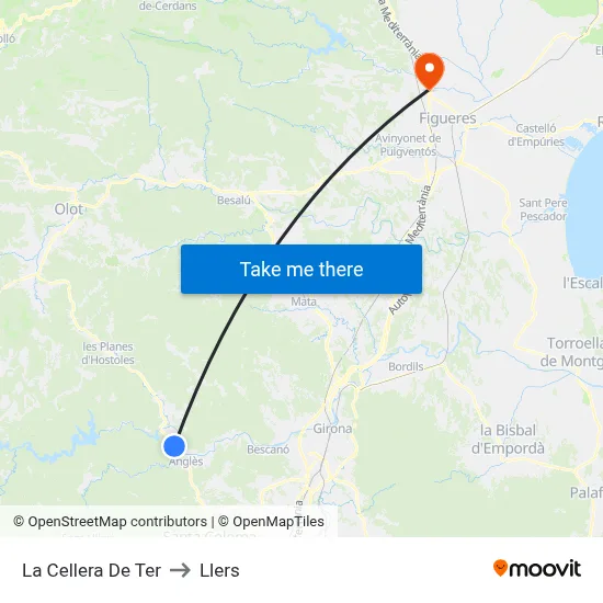 La Cellera De Ter to Llers map