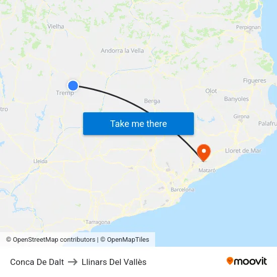 Conca De Dalt to Llinars Del Vallès map