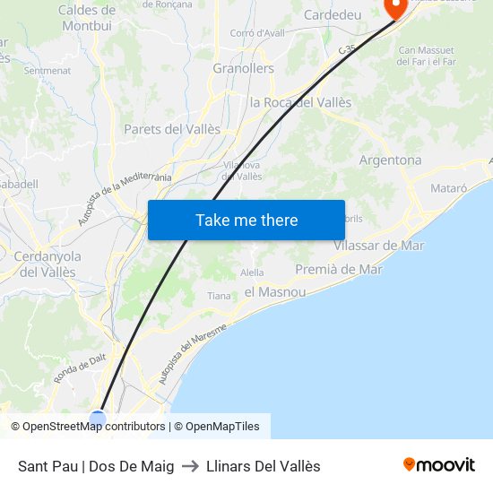 Sant Pau | Dos De Maig to Llinars Del Vallès map