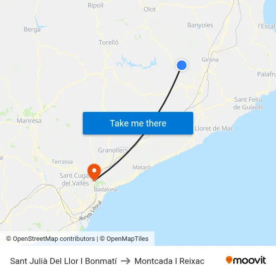Sant Julià Del Llor I Bonmatí to Montcada I Reixac map