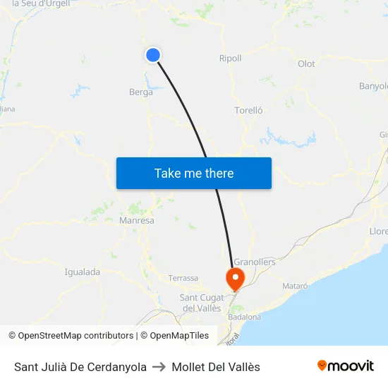 Sant Julià De Cerdanyola to Mollet Del Vallès map