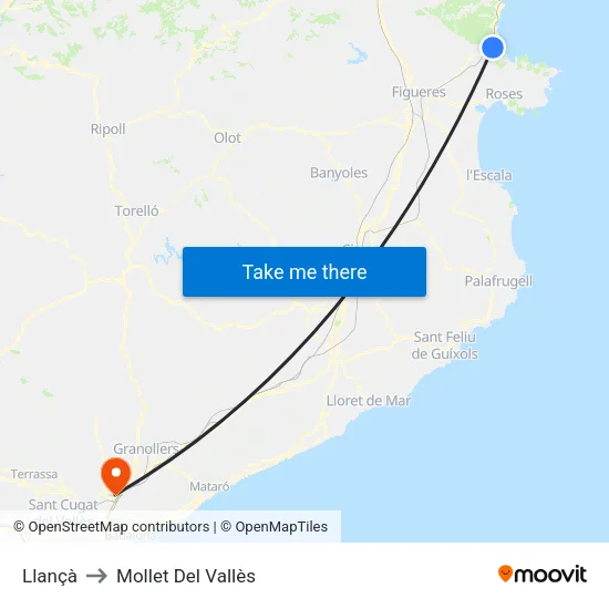 Llançà to Mollet Del Vallès map