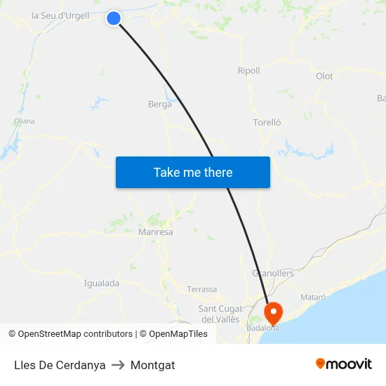 Lles De Cerdanya to Montgat map