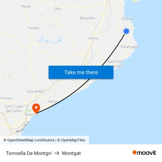 Torroella De Montgrí to Montgat map