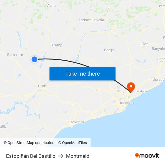 Estopiñán Del Castillo to Montmeló map
