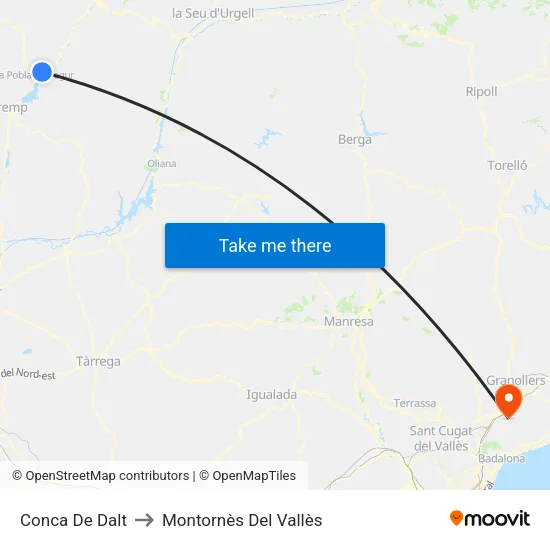 Conca De Dalt to Montornès Del Vallès map