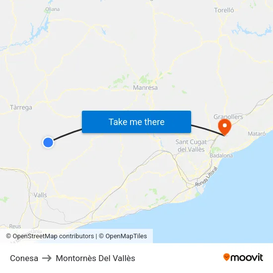 Conesa to Montornès Del Vallès map
