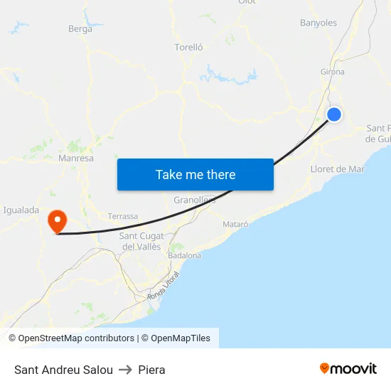 Sant Andreu Salou to Piera map
