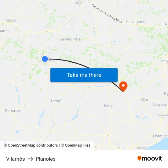 Vilamòs to Planoles map