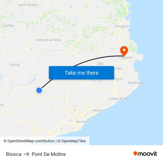 Biosca to Pont De Molins map