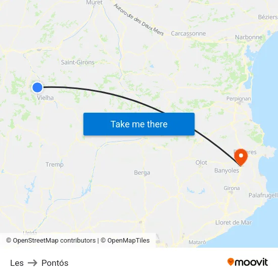 Les to Pontós map