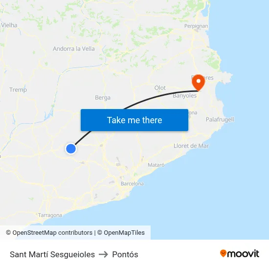 Sant Martí Sesgueioles to Pontós map