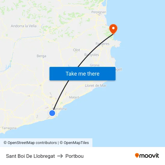 Sant Boi De Llobregat to Portbou map