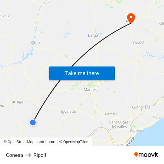 Conesa to Ripoll map