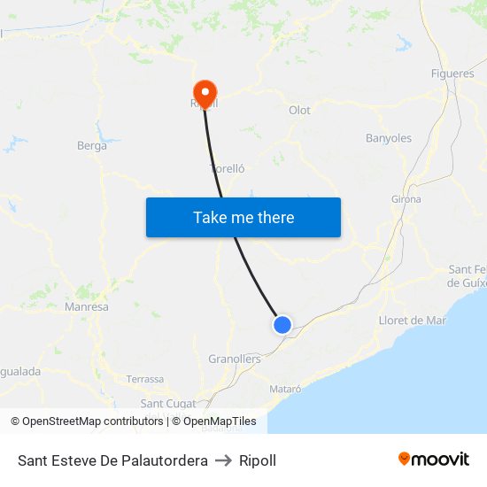 Sant Esteve De Palautordera to Ripoll map