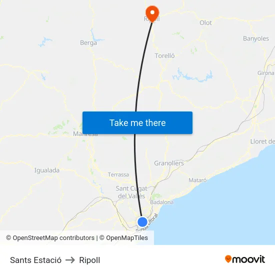 Sants Estació to Ripoll map