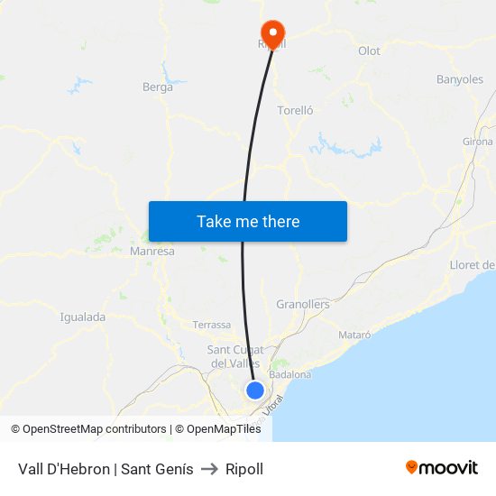 Vall D'Hebron | Sant Genís to Ripoll map