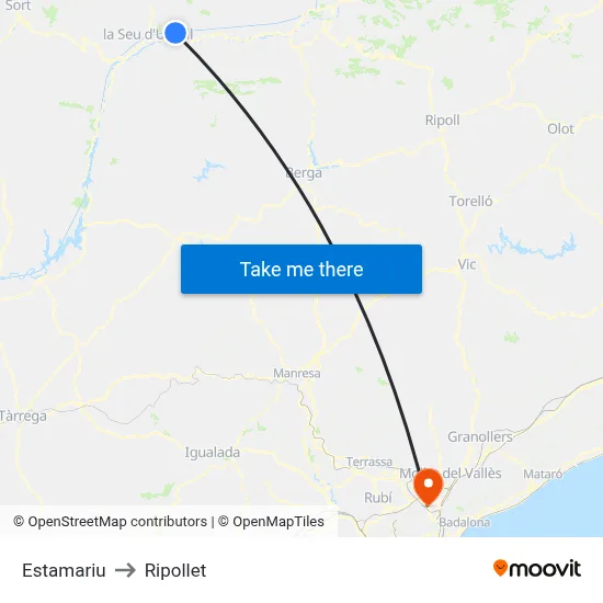Estamariu to Ripollet map