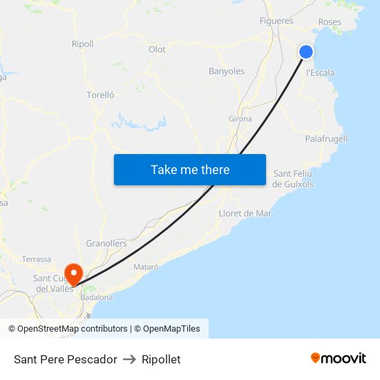 Sant Pere Pescador to Ripollet map