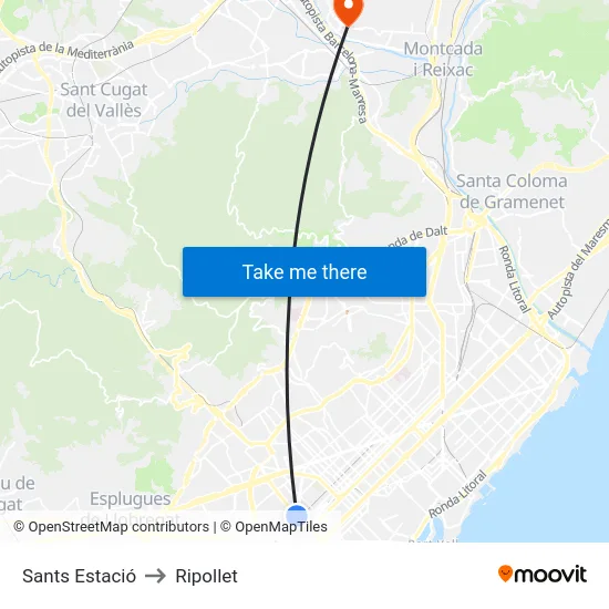 Sants Estació to Ripollet map