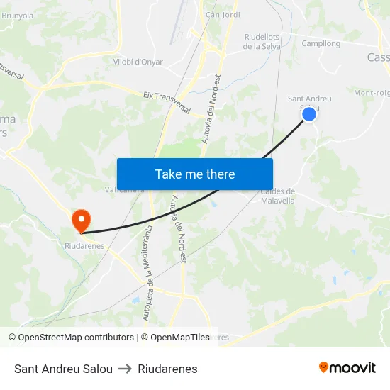 Sant Andreu Salou to Riudarenes map