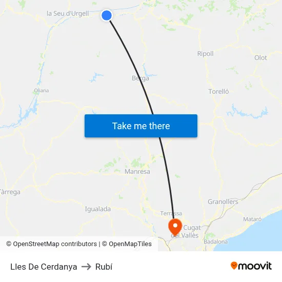 Lles De Cerdanya to Rubí map