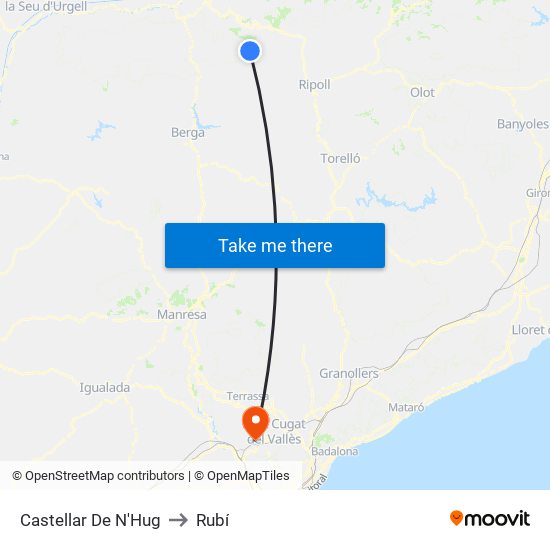 Castellar De N'Hug to Rubí map