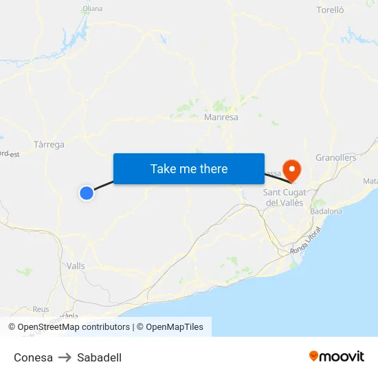 Conesa to Sabadell map