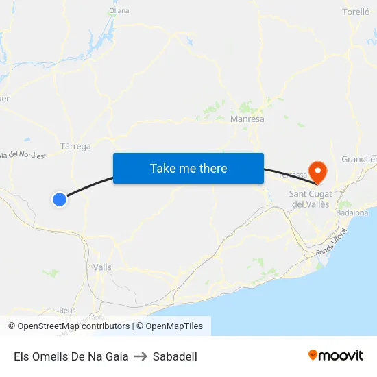 Els Omells De Na Gaia to Sabadell map