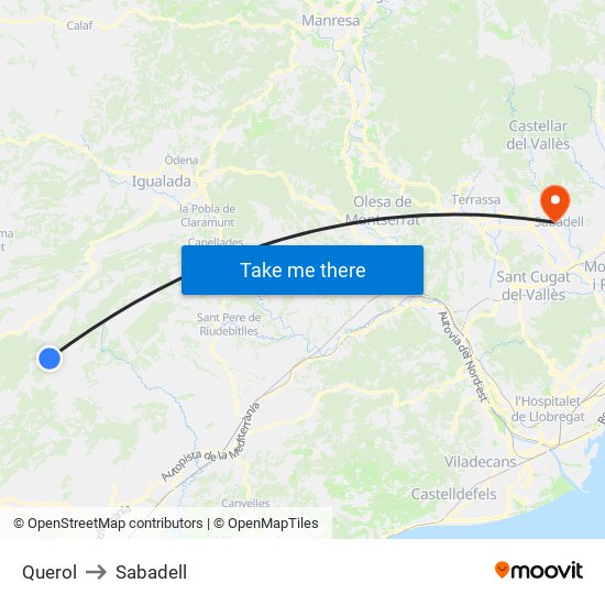 Querol to Sabadell map