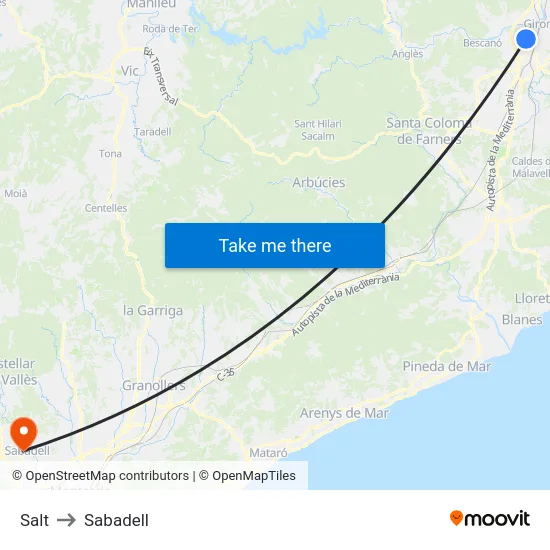Salt to Sabadell map