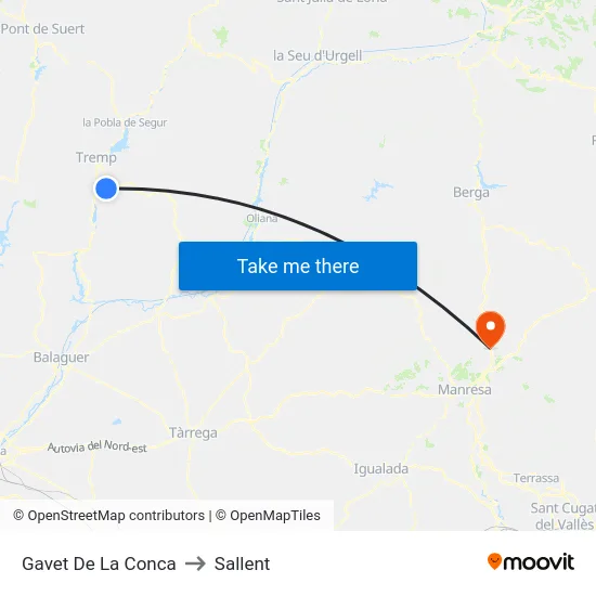 Gavet De La Conca to Sallent map