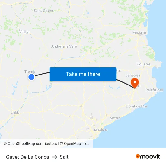 Gavet De La Conca to Salt map