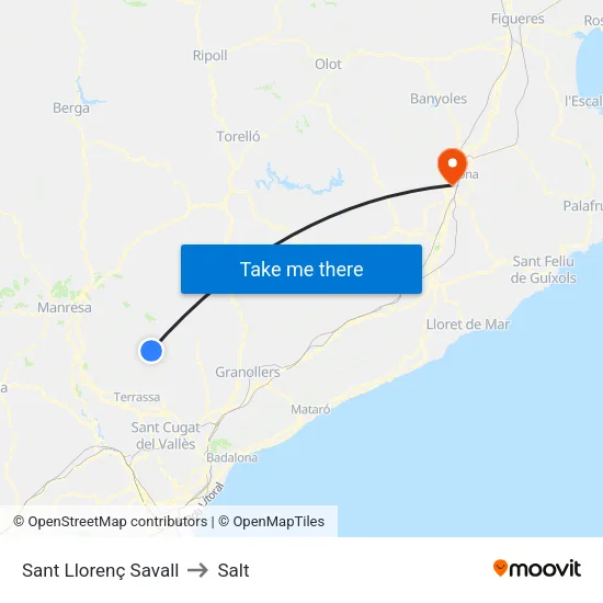 Sant Llorenç Savall to Salt map