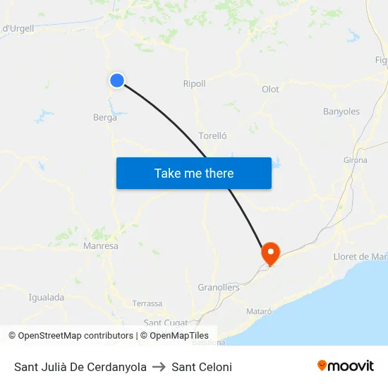 Sant Julià De Cerdanyola to Sant Celoni map