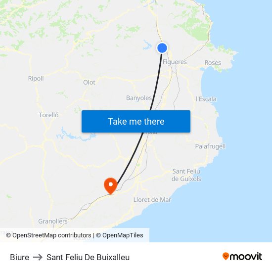 Biure to Sant Feliu De Buixalleu map