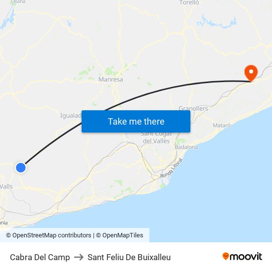 Cabra Del Camp to Sant Feliu De Buixalleu map