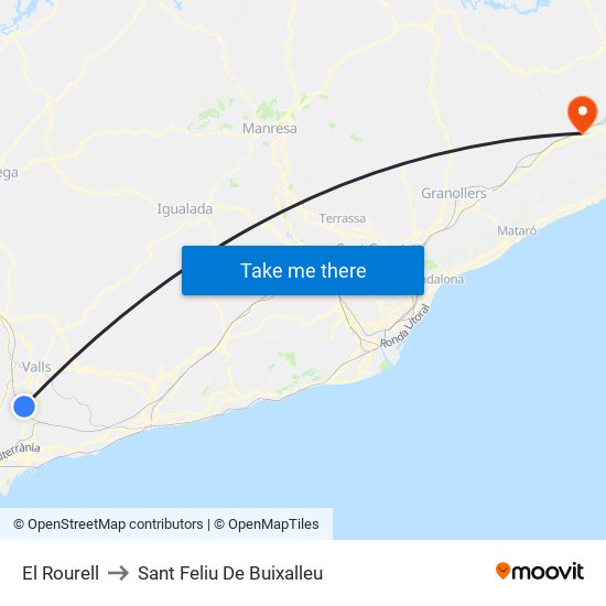 El Rourell to Sant Feliu De Buixalleu map