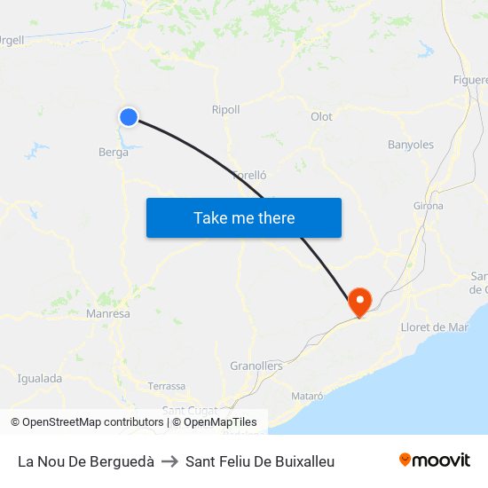 La Nou De Berguedà to Sant Feliu De Buixalleu map